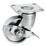 Stainless Steel Pressed Swivel Caster with Stopper K-1304GS (K-1304GS-75-UR) 