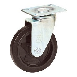 Press-Formed Sound-Dampening Caster, Rubber Wheels, Freely Rotating (TXJB100) 