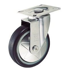 Press Low-Noise Casters Rubber Wheels Stainless Steel Brackets Swivel