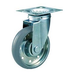High-Tension Press-Formed Gray Rubber Caster with Freely Rotating Fittings (HTTJB-130G) 