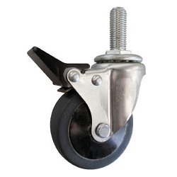 Screw-in Type Quiet Caster (Elastomer Wheels) with Freely Rotating Stopper