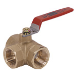 Type 400, Brass, Screw-in Type 3-Way Ball Valve (RB-3N-20A) 