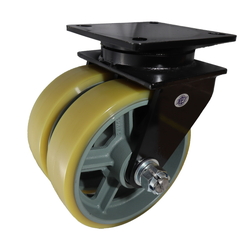 Dual Wheel Caster for Super Heavy Weights, Swivel Wheel (UHBW-g Type / MCW-g Type) (UHBW-G-200X75) 