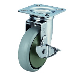 SUS-J-S Model Swivel Caster Plate Type (with Stopper) (SUS-NRJ-150S) 