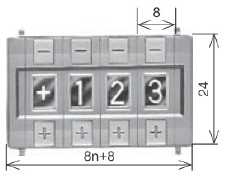 Front drawing of DF series multi-digital switch [1 to 20 pcs.] set lock type DFA□ type