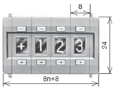 Front drawing of DF series multi-digital switch [1 to 20 pcs.] 2-button type DFB□ type
