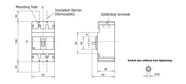 Drawing 02 of UL 489 Listed MCCB (UL Product) WS-V Series