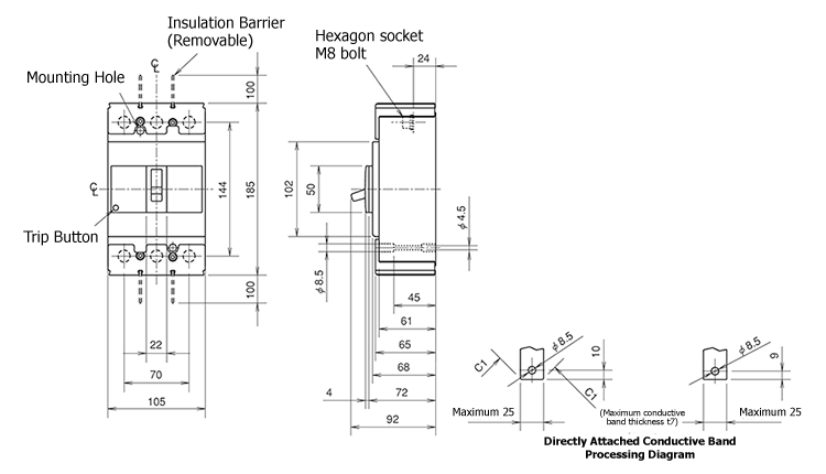 Drawing 03 of UL 489 Listed MCCB (UL Product) WS-V Series