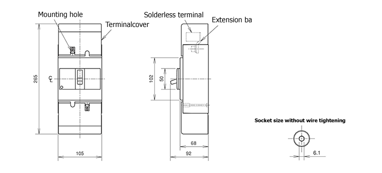 Drawing 04 of UL 489 Listed MCCB (UL Product) WS-V Series