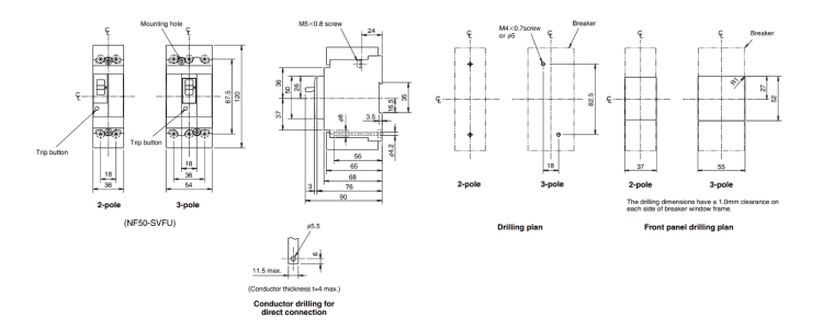 Drawing 01 of WS-V Series MCCB F Style NF-C Class (Economy Class)