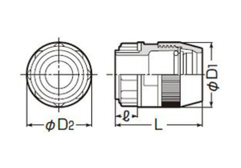 Dimensional drawing of the waterproof type