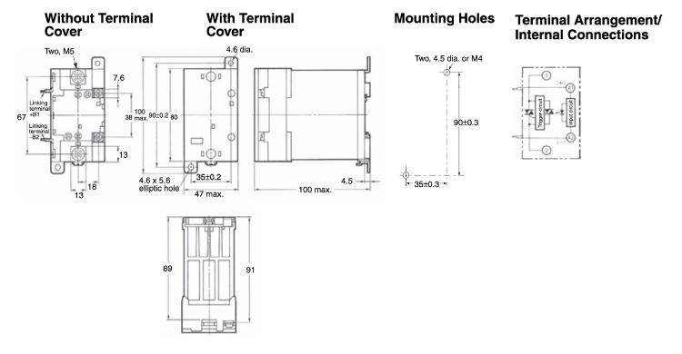 External dimensions of Model G3PA-430B-VD and Model G3PA-430B-VD-2