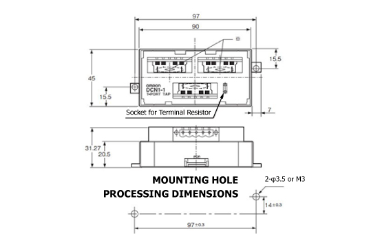 DCN1-1C dimensional outline drawing