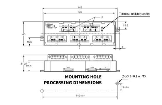 DCN1-3C dimensional outline drawing