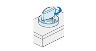 3. Turn knob to ON position and clamp it. There is a clicking sensation when it clamps