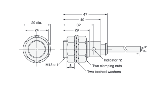 Chemical-resistant proximity sensor [E2FQ] External view 3