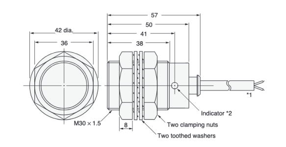 Chemical-resistant proximity sensor [E2FQ] Outline drawing 5