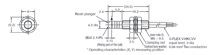 Tactile switch D5B Outline drawing 1