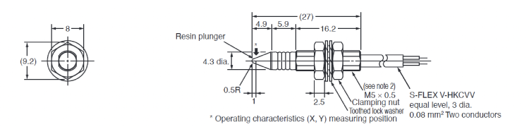 Tactile switch D5B Outline drawing 2