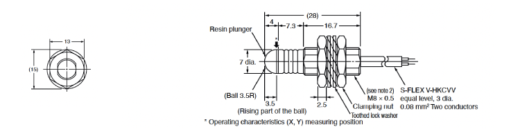 Tactile switch D5B Outline drawing 4