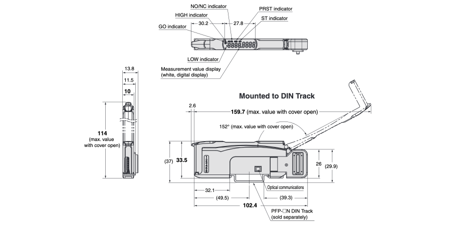 Smart contact sensor (discrimination type) [E9NC-T] Outline drawing 8