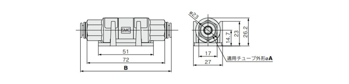 SFD100-C□ dimensional drawing