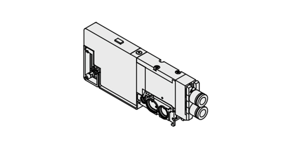 With manifold (built-in back pressure check valve) external appearance