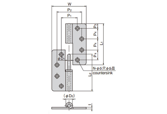 B-1065 series dimensional drawing