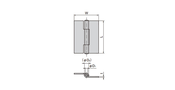 Flat Hinge (B-1042 / Stainless Steel) | TAKIGEN | MISUMI Thailand