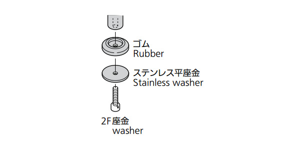 Rubber, stainless-steel flat washer 2F washer