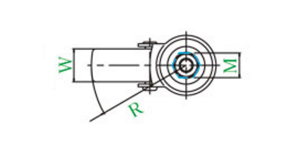 ETF model swivel wheel rubber pipe insertion type, dimensional drawing 2
