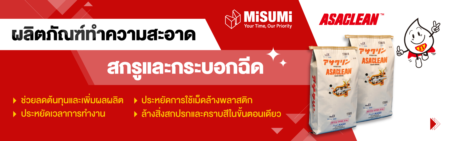 ASACLEAN ผลิตภัณฑ์ทำความสะอาดสกรูในเครื่องฉีดพลาสติก