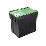 RS PRO 56 L สีเขียว PP ภาชนะ ปิดฝา , 600 มม. x 400 มม. x 310 มม.