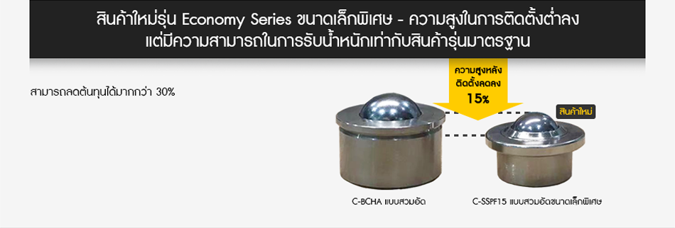 สินค้าใหม่รุ่น Economy Series ขนาดเล็กพิเศษ- ความสูงในการติดตั้งต่ำลงแต่มีความสามารถในการรับน้ำหนักเท่ากับสินค้ารุ่นมาตรฐาน