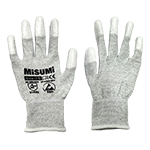 ถุงมือกันไฟฟ้าสถิต เคลือบ PU ปลายนิ้ว แบบมีโลโก้ - รุ่นหนา ขนาด L 10 คู่/แพ็ค