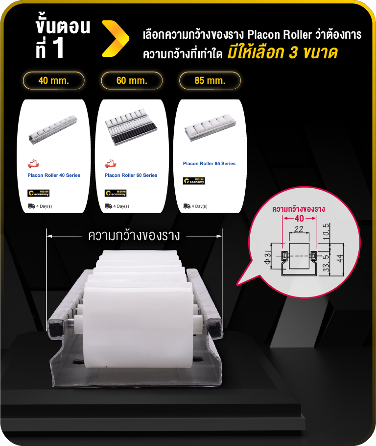 ขั้นตอนการเลือก Placon Roller