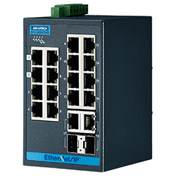 16FE + 2G Combo Entry Managed Ethernet Switch For Industrial Use, Ethernet/IP, Wide Temperature