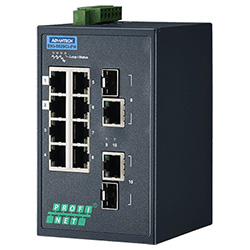 8FE + 2G Combo Entry Managed Ethernet Switch For Industrial Use, PROFINET, Wide Temperature