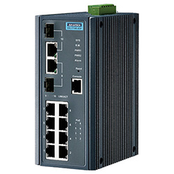 8FE PoE + 2G Combo Managed Ethernet Switch For Industrial Use