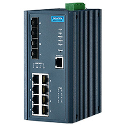 8FE PoE + 4G SFP Managed Ethernet Switch For Industrial Use, IEEE802.3af/at