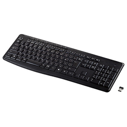 Wireless Keyboard / Membrane Type / Quiet Design / With Dedicated Multifunction Keys / Black