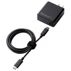 AC Charger For Smartphone/Tablet / USB Type-C / Cable Included / 1.5 m / 5 V 3 A Compatible / Black