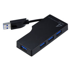 Cable stowing four-port USB3.0 hub