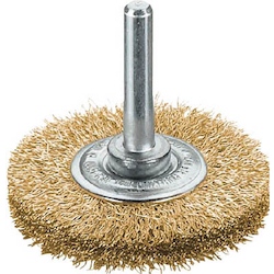 Brass Wire Shaft Mounted Wheel Brush (Shaft Diameter 6 mm)