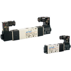 Electromagnetic valve,　4V100 series,　5 ports, 2 positions/5 ports, 3 positions