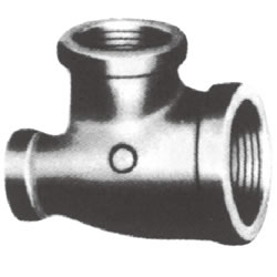 Screw-In PL Fitting, Rimmed 3-Direction Reducing Tee
