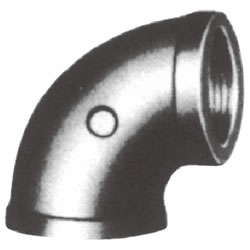 Screw-In Malleable Cast Iron Pipe Fitting, Elbow with Collar