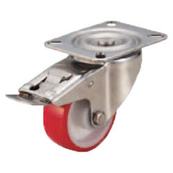 Casters - Medium Load - Wheel Material: Urethane - Swivel Type + Stopper