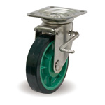 Stainless Steel Casters, Freely Swiveling, Stopper with JSZ Metal Fittings, UP/JSZ