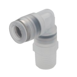 Tube Fitting PP, Corrosion-Resistant SUS303 Equivalent Fitting, Elbow (Thread Body Material: PP)